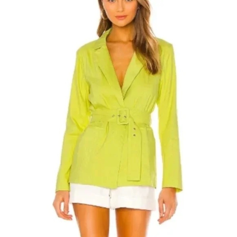 Lovers + Friends Green Blazer with Notched Lapels
